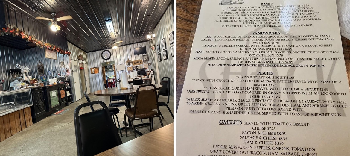 The Shack Menu
