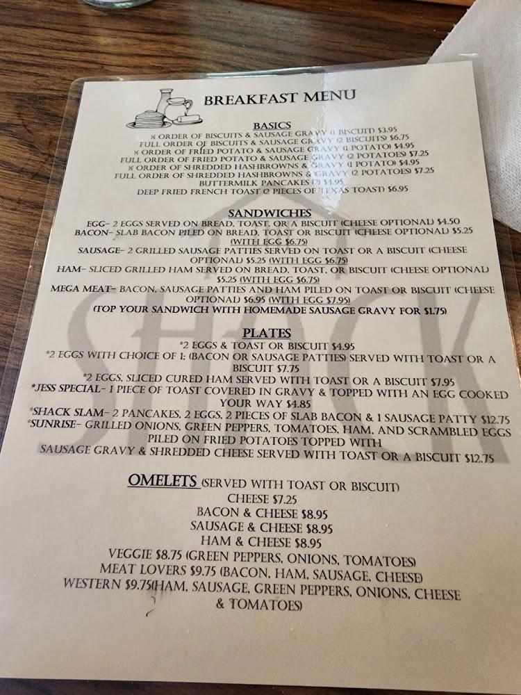 The Shack Menu image 1